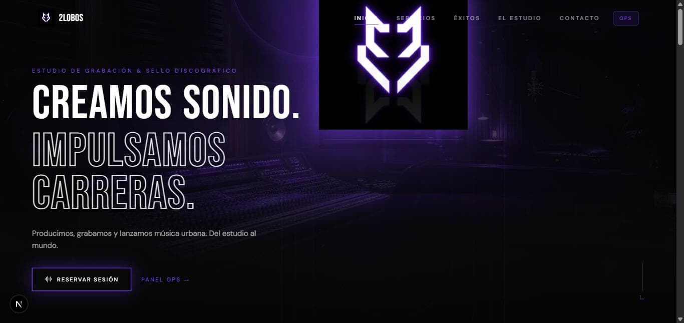 Captura del sitio 2 Lobos Records